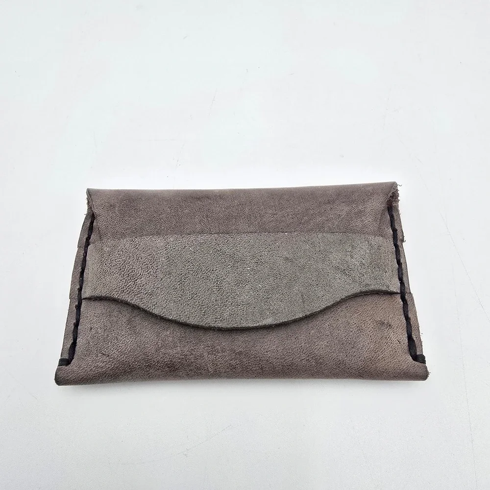 Eleven 10 Leathers Handmade‎ Distressed Brown Leather Card Holder Wallet